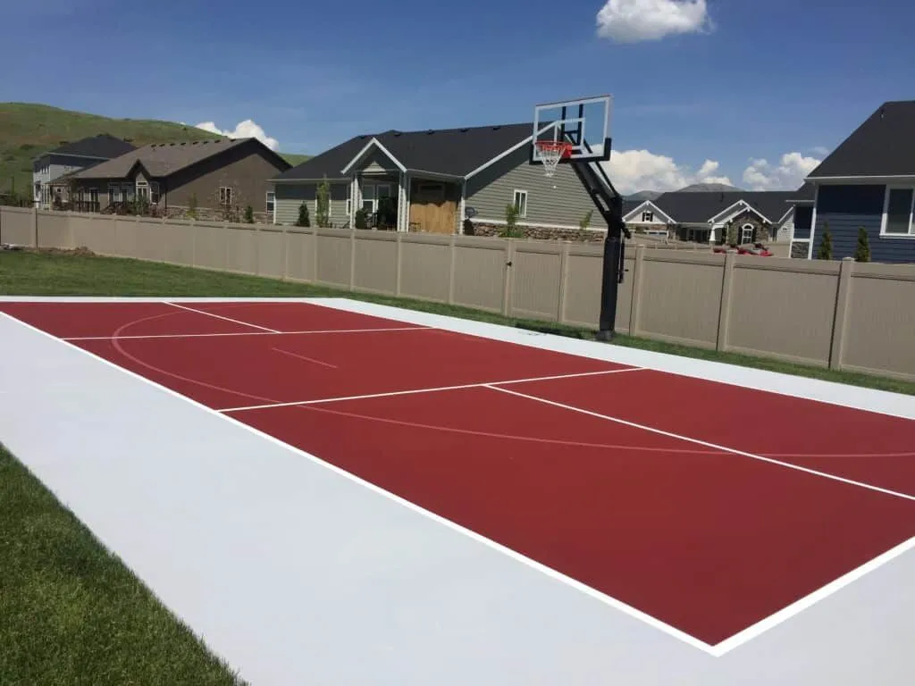Xây sân bóng rổ - pickleball cao cấp 9 lớp sơn có 10% Hạt Cao Su US OPEN LAYKOLD trên nền ciment